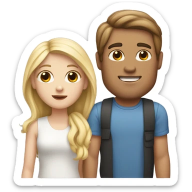 A couple with a White boy with Brown hair en a White Girl with blonde hair sticker