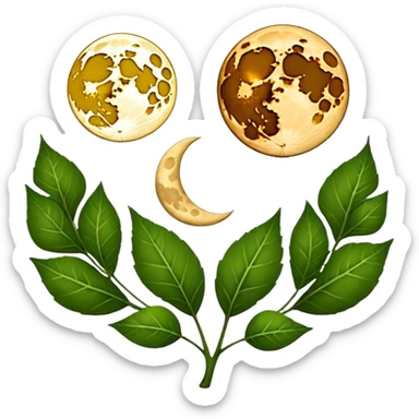 Moon phases made from leaves sticker