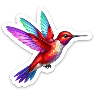 Red hummingbird sticker