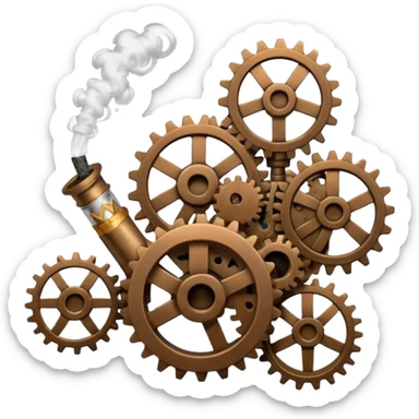 A cog smoking a cigarette sticker