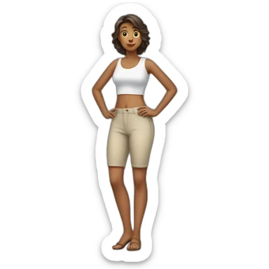 Full body picture of woman with hand on hip sticker