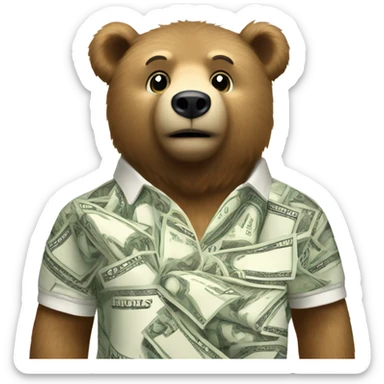 ralph lauren girl as bear with money  sticker