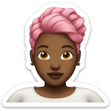 Plus size black woman with pink hair  sticker
