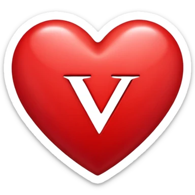 Heart with the letter y inside  sticker