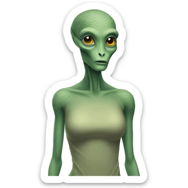 tall reptilian alien woman, full body sticker