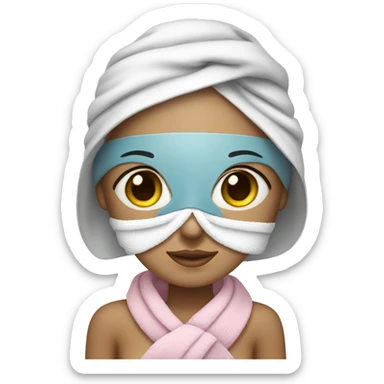 girl with an eye mask and a towel sticker