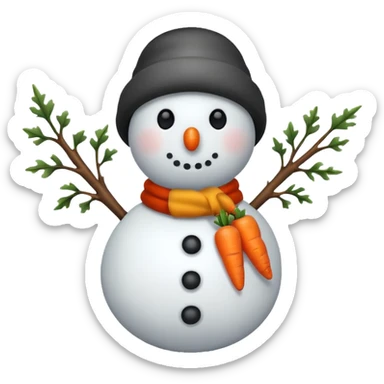 snowman with no scarf  sticker