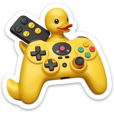 Rubber ducky angrily button smashing video game controller sticker