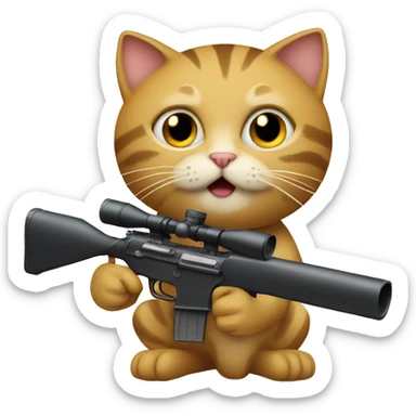 Cat with a sniper  sticker