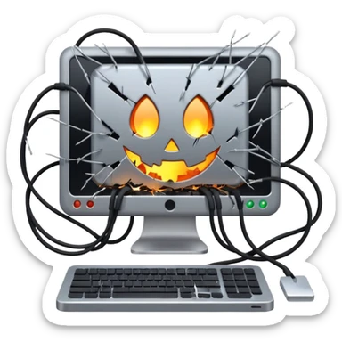 damaged computer sticker