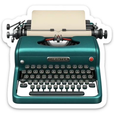 vintage typewriter in color #05566b sticker