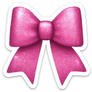 Pink glitter bow sticker