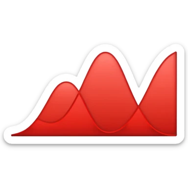 down going red graph sticker