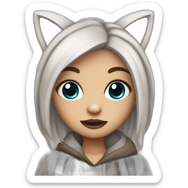 White Girl with piercings in funky raccoon costume sticker