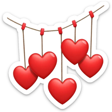 Lots of Dangling hearts from a string sticker