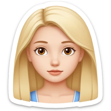 create the head okf the young pretty gitl in ios style sticker