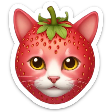 strawberry cat sticker