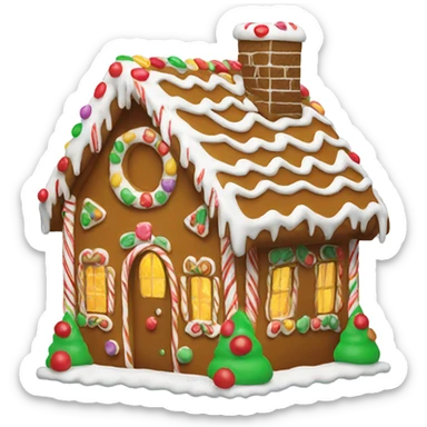 gingerbread house decorated sticker