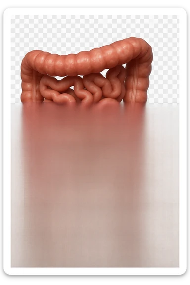 Realistic medical image of microscopic parasites leaving the intestines after taking natural kinesiological drops, symbolizing detox and cleansing. sticker