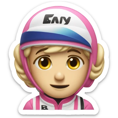 f1 racing car with Kirby eyes front view  sticker