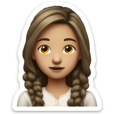 realistic portrait of girl with out hands sticker