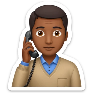 indian man on the phone sticker