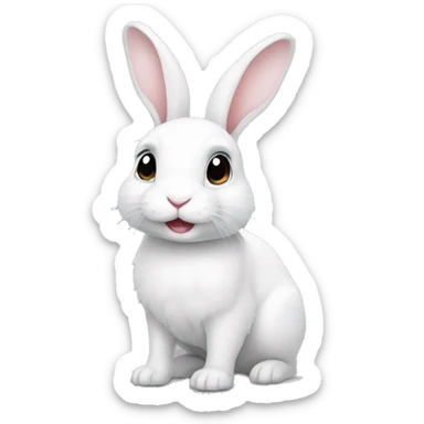 Rabbit cute white sticker