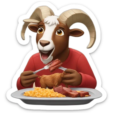 Ted lasso eating bbq goat sticker