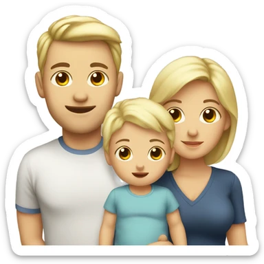 Baby with blonde dad and brunette mom sticker