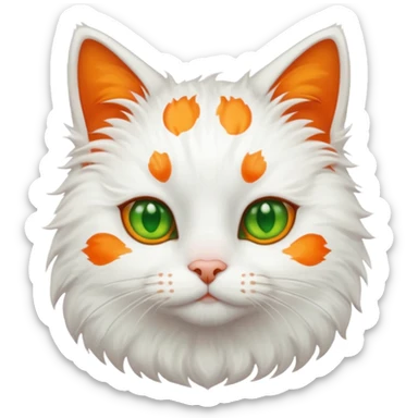 gato blanco con manchas naranjas aesthetic sticker