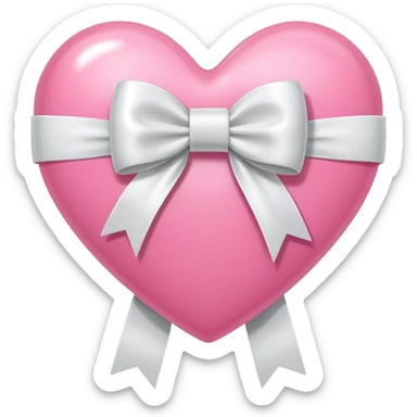 pink heart with a ribbon tied in a bow sticker