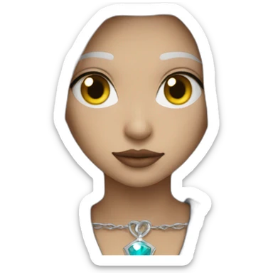 wizard-girl- proud- sad- white hair- wear necklace sticker