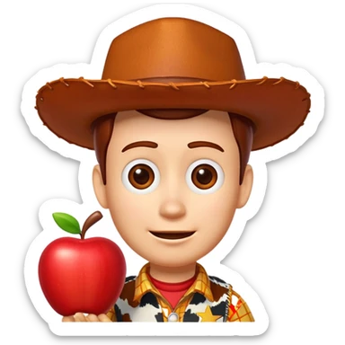 Woody from Toy Story apple style emoji sticker