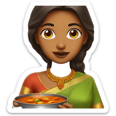 an indian girl with hot curry sticker