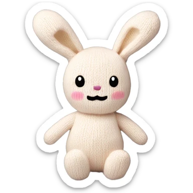 plush knitted bunny toy sticker