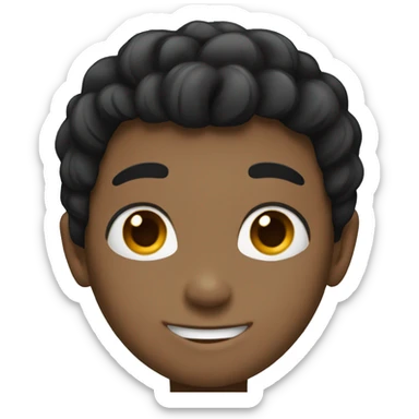 smiling boys with black hair sticker