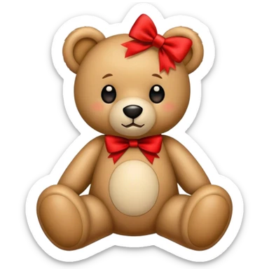 teddy with bow sticker