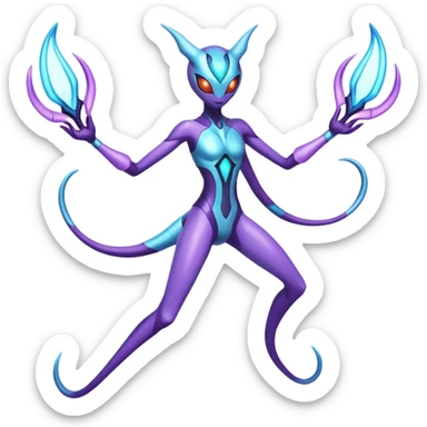 Deoxys-Lunala-Fakémon-hybrid-creature (full body)  sticker