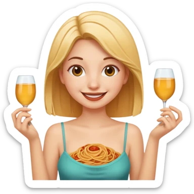 Üstünde askılı olan mutlu kız  sticker