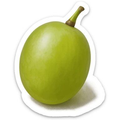 a single green grape, realistic style sticker