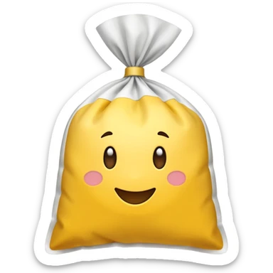 sachet de levure, jaune et blanc, expression joyeuse sticker