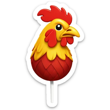 lollipop in the shape of a rooster sticker