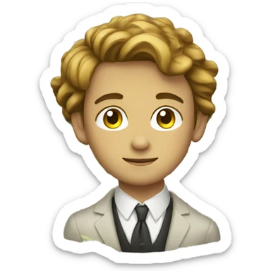 A boy in 20s who is rich but lays low in old money fashion sticker