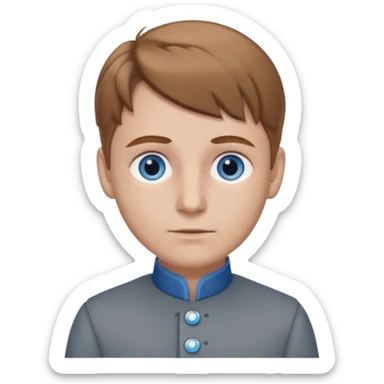 Servant Boq from Wicked with Blue eyes, light brown hair, grey outfit sticker