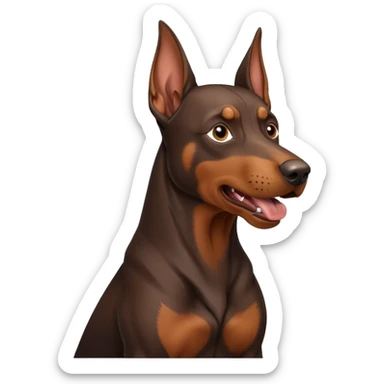 Doberman barking  sticker