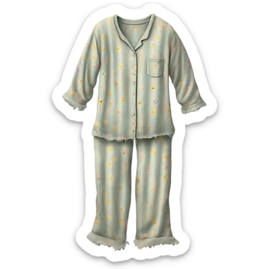 Worn out old women's pajamas sticker
