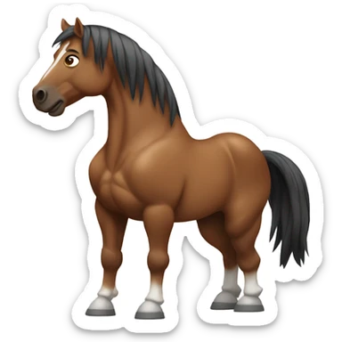 horse with muscles sticker