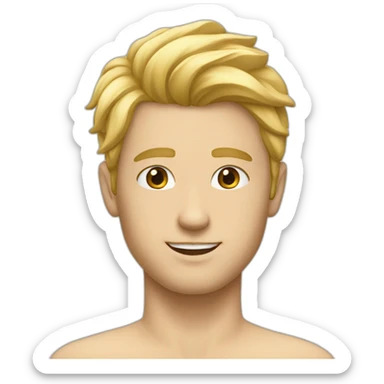 Homme cheveux blond yeux bleu sticker