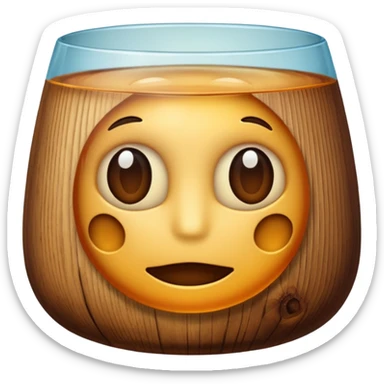 Create me an Emoji of a glass made of wood from the game Sea of Thieves sticker