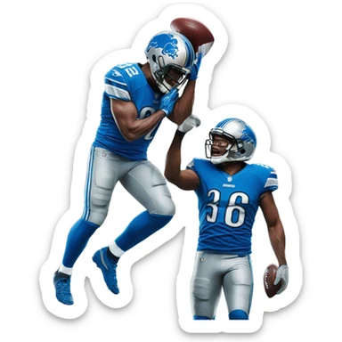Detroit Lions scoring a touchdown sticker